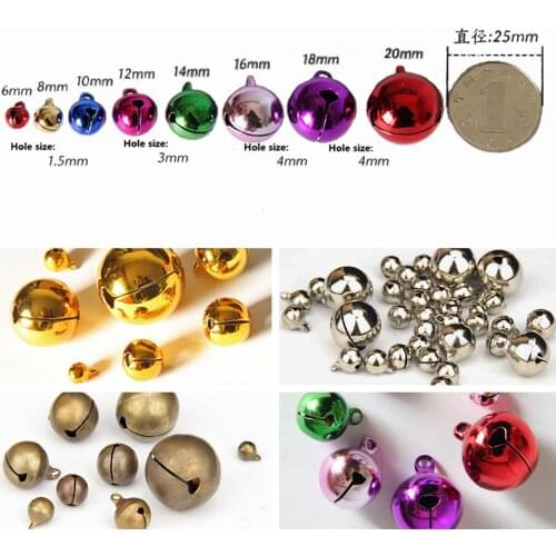 6~20mm Small Christmas Craft Jingle Bell Dangle Charms With Loop Jewelry Gifts