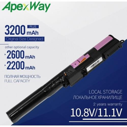 ApexWay 11.1V Laptop Battery A31N1519 for ASUS X540L X540LJ X540SA Series X540SC X540YA X540S Series 3ICR19/66 3200mAh 3 Cell