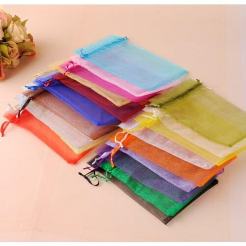 White Organza Jewelry Packaging Gift Bags Cheap Pouches Bags Tea Sack Can Customized Logo Printing 11x16cm 100pcs/lot Wholesale