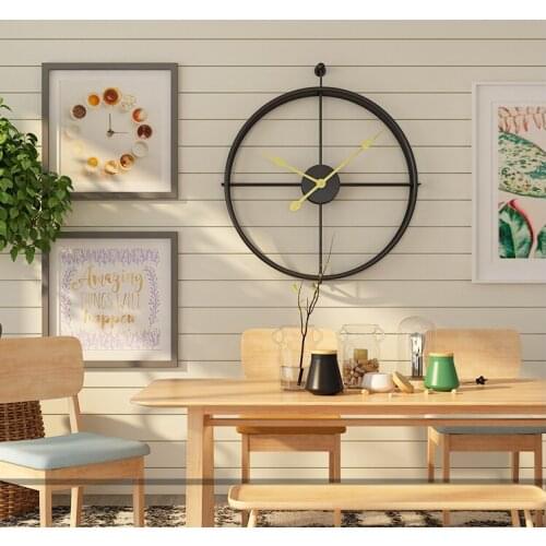 Large Vintage Metal Wall Clock Modern Design For Home Office Decor Hanging Watches Living Room Classic Brief European Wall Clock