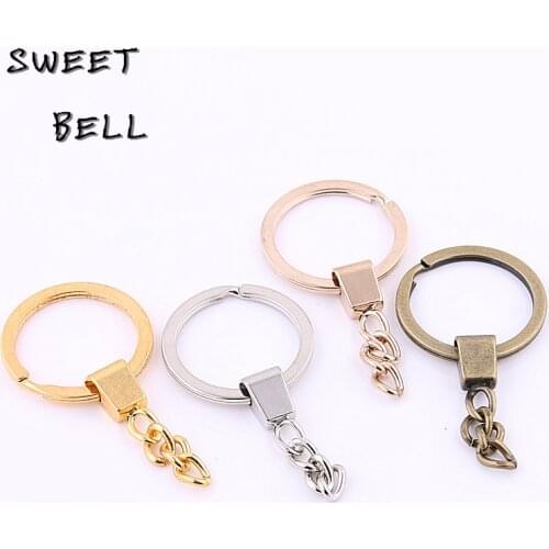 SWEET BELL 10 pcs New style Key Ring Key Chain Rhodium Color 60mm long Round Split keychain wholesale Y01053
