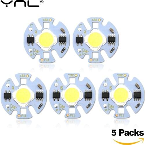 5Pcs Lampada Smart IC LED COB Chip 3W 5W 7W 9W 220V Y32 For DIY LED Light Bulb Downlight Spotlight Need not Lighting Transformer
