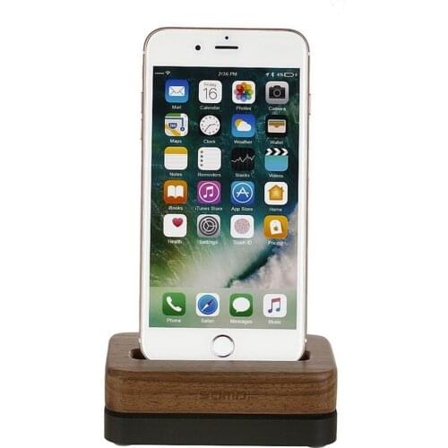 Samdi mobile phone charging bracket wooden base charging wooden bracket For iphone7 apple phone charging base