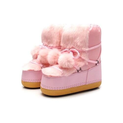 Pink Boys Mid-Calf Dropshipping Baby Girls Snow Kids Boots Winter Child Space Shoes