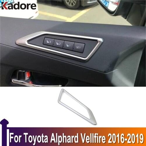 For Toyota Alphard Vellfire 2016 2017 2018 2019 Interior Accessories Side Door Seat Adjust Memory Button Cover Decoration Trim