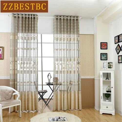 European lace jacquard Screen for living room window Tulle curtains kitchen window Tulle curtain bedroom luxury Voile Curtain