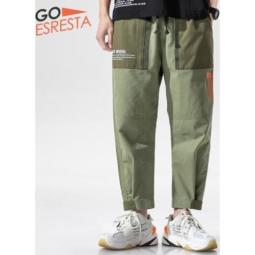 GOESRETSA Summer New Men Trousers Cotton Multicolor Large Size Loose Streetwear Hip-hop Casual Lightweight Sport Cargo Pants Men