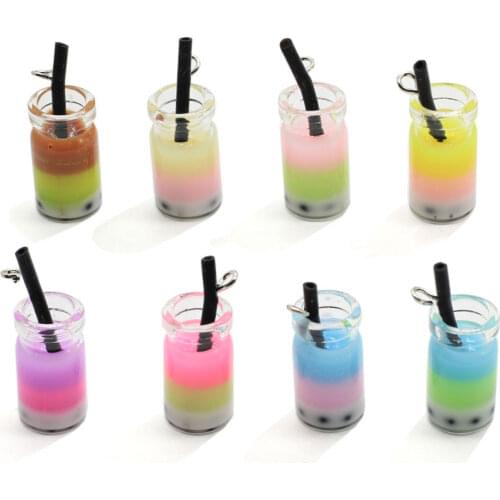 Simulation Pearl Milk Tea Cup Resin Cabochon Miniature Dollhouse Food DIY Embellishment For Scrapbooking Accessories