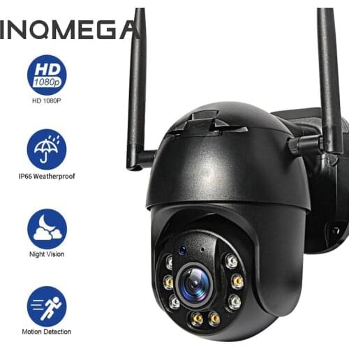 INQMEGA PTZ Mini Dome Cloud IP Camera 1080P HD Outdoor IP66 Waterproof Smart Home Security Surveillance CCTV Camera Sound Black
