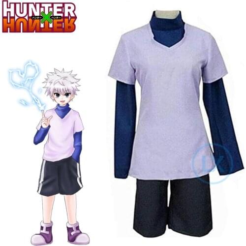 Anime HUNTER X HUNTER Cosplay Costume Killua Zoldyck Cosplay Costume Men Women Kids Halloween Outfits