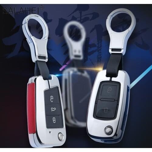 Zinc Alloy Leather Car Key Case For Volkswagen VW Golf Bora Jetta Polo GOLF Passat Skoda Superb Octavia A5 Fabia SEAT Ibiza Leon