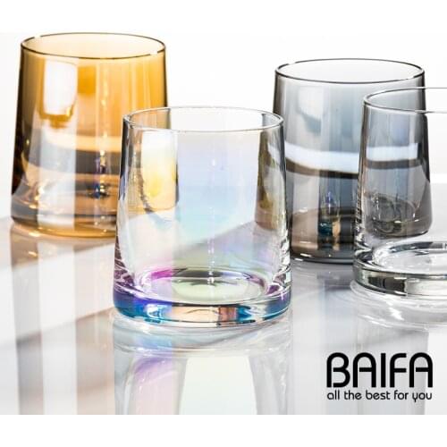 Colorful Crystal Wine Cup Liquor Whisky Rock Glass Coffee Tea Cold Water Drinking Tumbler Teacup Beer Glasses Vasos De Cristal