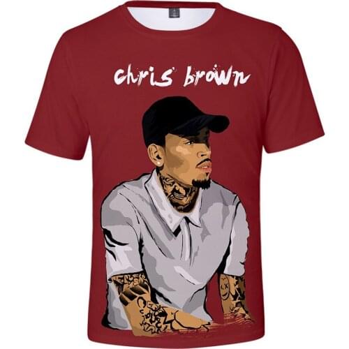 Rapper Chris Brown Summer Cool 3D T-Shirt Oversized Summer Fashion Tops Tee Men Women Short Sleeve Hip Hop Streetwear Clothes