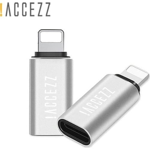 !ACCEZZ Mini USB OTG Adapter Type-C Female To lighting Male For Apple Adapter For iphone X XS XR 8 7 Plus Sync Charger Converter