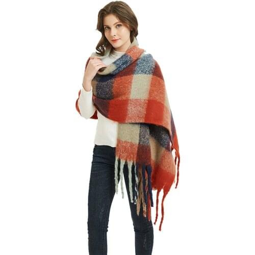 Fashion Luxury Desngin thickened neck shawl new coarse tassel loop yarn four Winter Scarf For Women Thicken Blanket