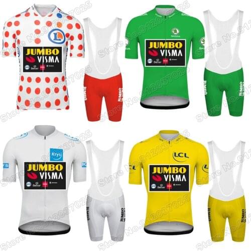 2021 Jumbo Visma France Tour Men Cycling Jersey Set Maillot Cycling Clothing Road Bike Suit Bicycle Bib Shorts MTB Ropa Ciclismo