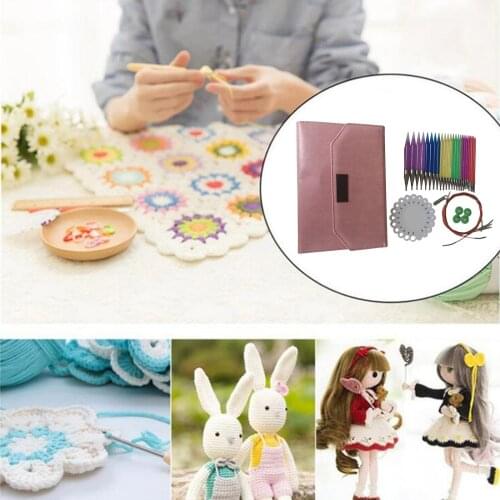 Aluminum Circular Knitting Needles Set Interchangeable Crochet Needles with Case for Any Crochet Patterns & Yarns