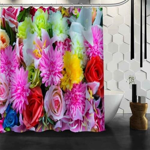 New Custom Dahlias Shower Curtain Bath Curtain Waterproof Fabric Bathroom Curtain A2020.5.26