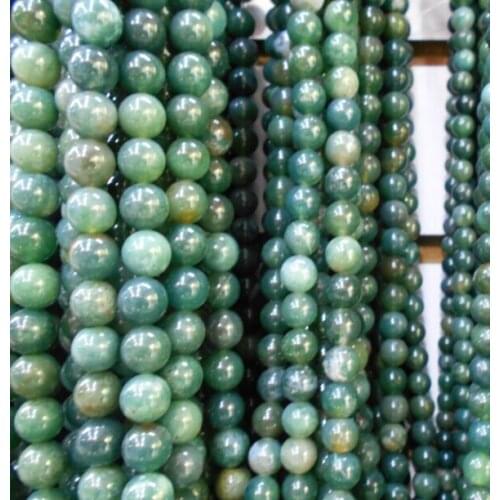 Wholesale Green Stone Round Shape Natural Stone Beads For Jewelry Making DIY Bracelet 4mm 6mm 8mm 10mm 12mm Strand 16