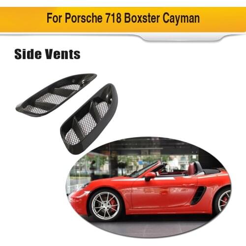 Carbon Fiber Front Fender Trim Air Vent For Porsche 718 Coupe Convertible 2016 - 2018 Decoration