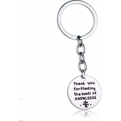 Teachers Gifts Keychain Thank You For Planting The Seeds Of Knowledge Keyring School Charm Jewelry Car Bags Keyfob Souvenir Hot