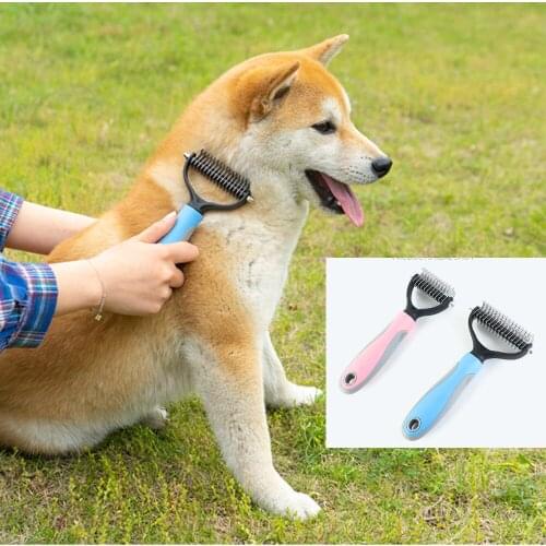 Hair Comb Grooming Pet Brush Cat Removal Dog Double Fur Long Curly Cutter Dematting Deshedding Knot Matted Shedding Sided Stainl