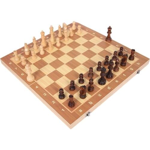 2018 Hot High Qulity 39cm X 39cm Classic Wooden Chess Set Board Game Foldable Magnetic Folding Board Packaging Wooden Chess