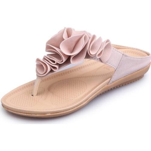 Slippers women slides 2020Fresh summer woman sandal Ladies Slipper Bohemia holiday Flip-flops Beach Shoes petaloid Design sandal