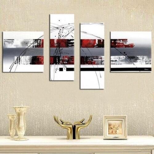 Modern fashion 4p combination picture abstract oil painting on canvas living room decoration no framed free shipping