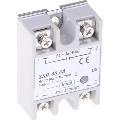 SSR-40AA 40A AC Control 80-250VAC TO 24-380VAC H Relay Solid State Resistance Regulator Solid State Relay HFD2/005-S-L2-D Realy