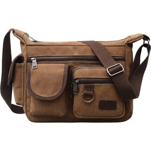 Retro Womens Large Capacity Canvas Handbag Waterproof Messenger Bags Multi-functional Casual Business Travel Crossbody Bag