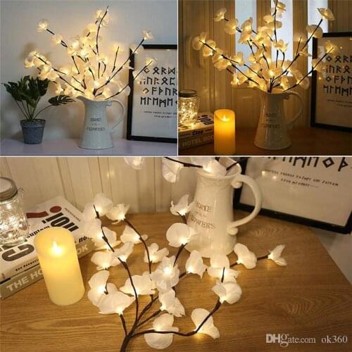 Led Simulation Orchid Branch Lights Tree Table Lamp 20Leds 73CM Willow Branch lights For Xmas Party Wedding Home Decoration