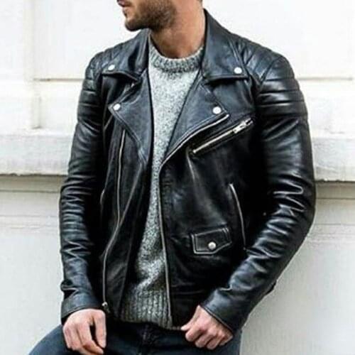 WaDFCD Men's Faux Leather Jackets