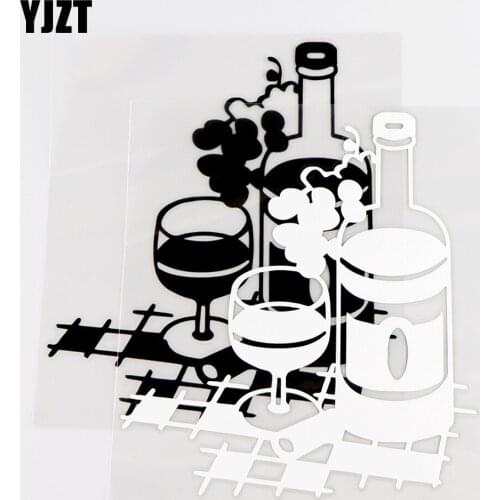 YJZT 13.1×14.7CM Food Vinyl Decal Wine Desserts Drinks Car Stickers Art Decor Black / Silver 10A-0751