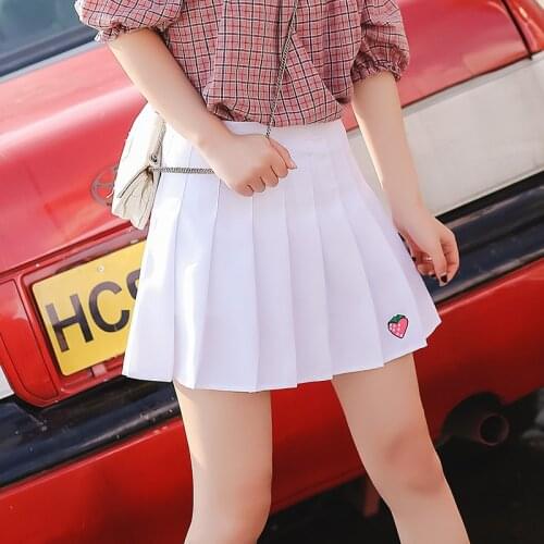 2018 New Spring high waist ball pleated skirts Harajuku Denim Skirts solid a-line sailor skirt Plus Size Japanese school uniform