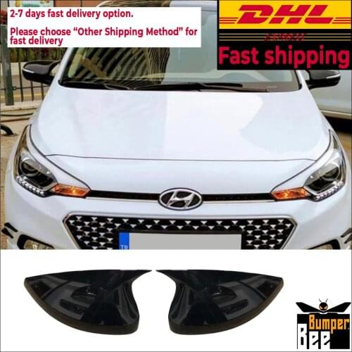 Mirror Cover For Hyundai i20 with signal no signal 2014 2015 2016 2017 2018 19 Accessory Bright Black BAT BATMAN Case CAR Shield