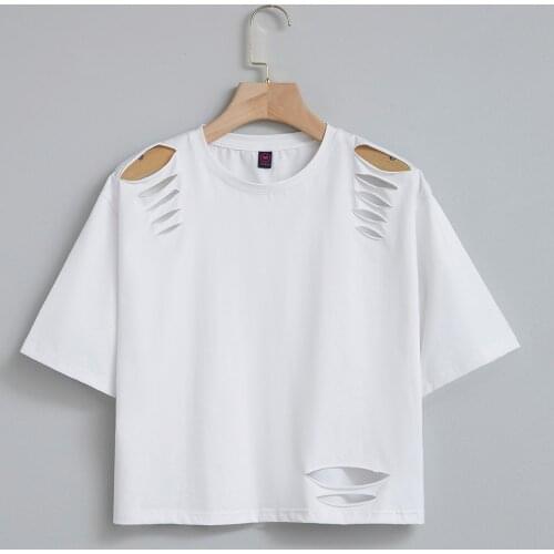 T Shirt Women Crop Tops Harajuk Crew Neck Short Sleeve Y2k T-Shirts Sexy Summer Top for Girls Egirl 90s Aesthetic Shirts