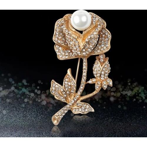 Fashion New Section Vintage Rose Brooch Pin Clothes pin 1pc Wedding Accessories Woman For Bridal Gifts Anniversary Jewelry