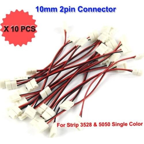 10pcs SMD 5050 LED strip single color LED pcb connector, 10mm 2 Pin 2 Ends LED strip connector