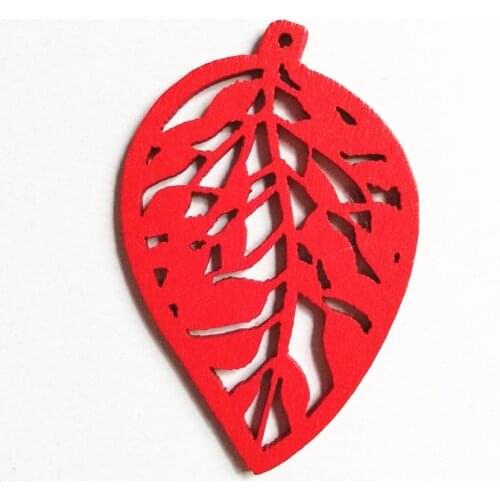 FUYIER Wooden Leaf Pendant For Key Chains Necklace for Toy For Earring DIY Accessories 12 pcs