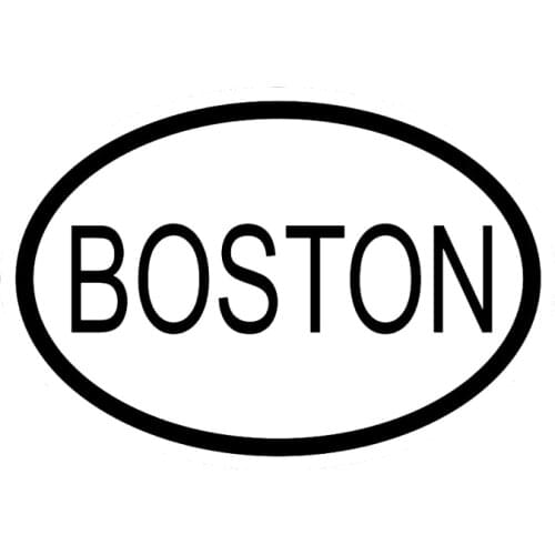 13.7CM*9.4CM VINYL DECAL CAR STICKER BOSTON CITY COUNTRY CODE OVAL Black Silver C10-01240
