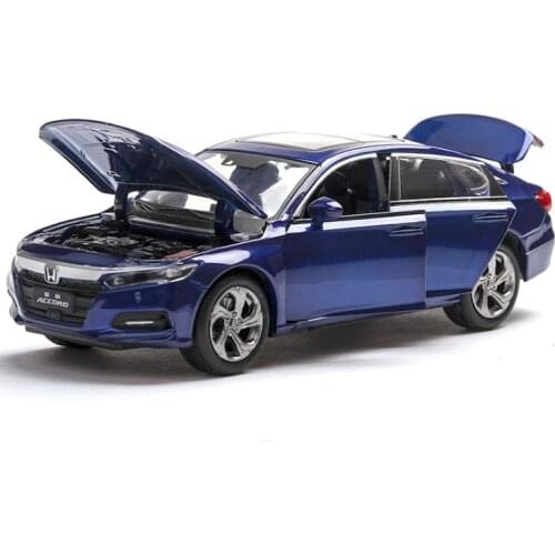2020 NEW 1:32 alloy pull back car models high simulation Honda Accord metal diecasts pull back &flashing & musical blue