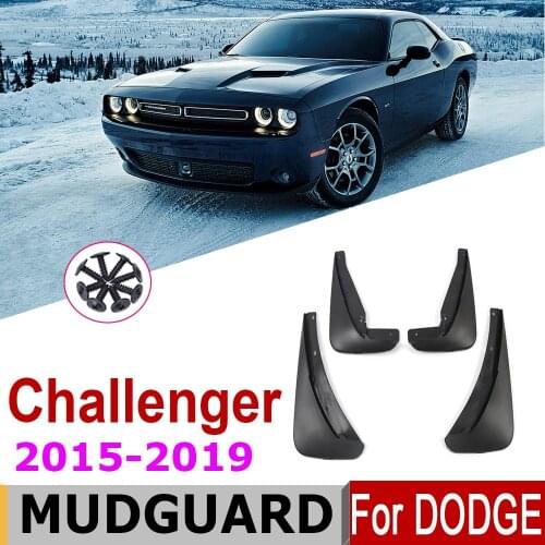 4PCS Mud Flaps For Dodge Challenger 2019 2018 2017 2016 2015 Deluxe Splash Guards Front Rear Set Mud Flaps Mudguards Accessories