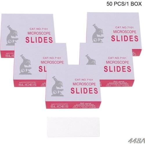 50 Pcs 7101 Polished Edge Microscope Slides for Preparation of Specimen Glass New 2020