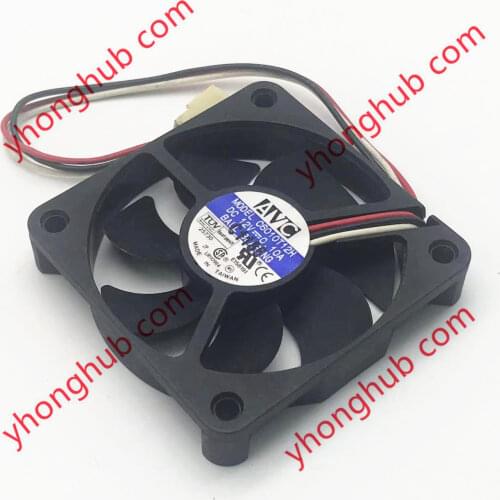 AVC C6010T12H DC 12V 0.1A 3-Wire 60x60x10mm Server Cooling Fan