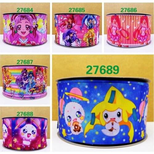 Free shipping 50 yard cartoon printed grosgrain ribbon 27689