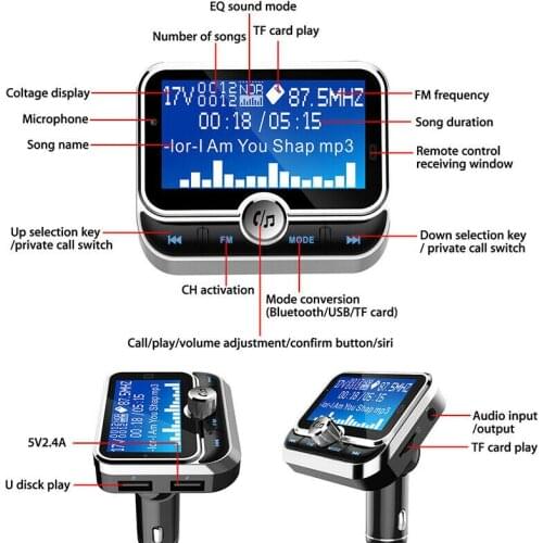 Wireless Bluetooth FM Transmitter Radio Adapter Car MP3 Player Dual USB Charger