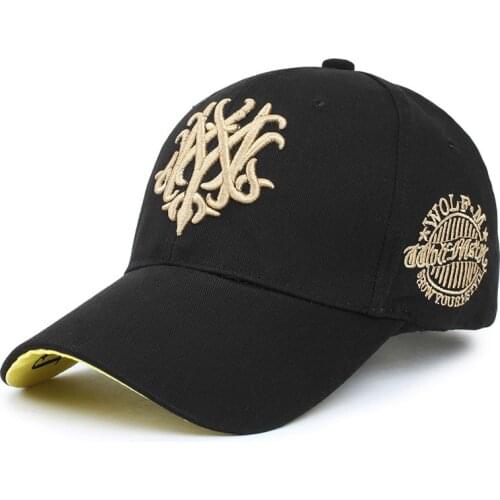 Gold Embroidery Baseball Cap Fashion Casual Hip Hop Caps Trucker Hat Cotton Adjustable Baseball Cap Dad Hat Outdoor Sports Cap