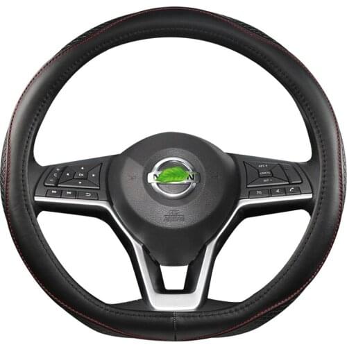 Genuine Leather D Shape Steering Wheel Cover for Nissan Rogue /Rogue Sport 2017 2018 2019 2020 X-Trail 2017-2020 Car Styling