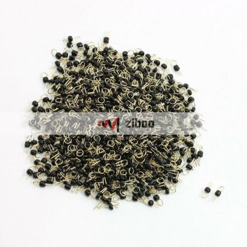 1000Pcs Black Ceramic Bead Gold Plated Copper PCB Test Pin Terminals 10mm 3.9"